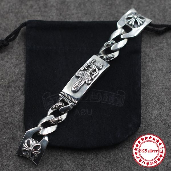 s925 sterling silber herren uhr kette klassische klassische hip hop punk stil kreuz kruzifix dolch armband senden ein geschenk der liebhaber, Black
s925 sterling silber herren uhr kette klassische klassische hip hop punk stil kreuz kruzifix dolch armband senden ein geschenk der liebhaber, Black