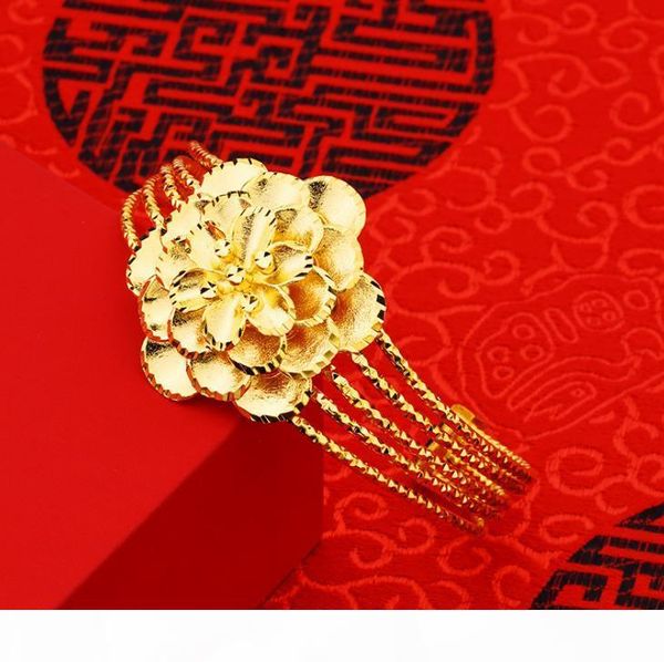 2018 new brass plate 24k real gold bracelet petals female gold-plated opening imitation gold vietnamese gold bracelet bangle open style, Black
2018 new brass plate 24k real gold bracelet petals female gold-plated opening imitation gold vietnamese gold bracelet bangle open style, Black