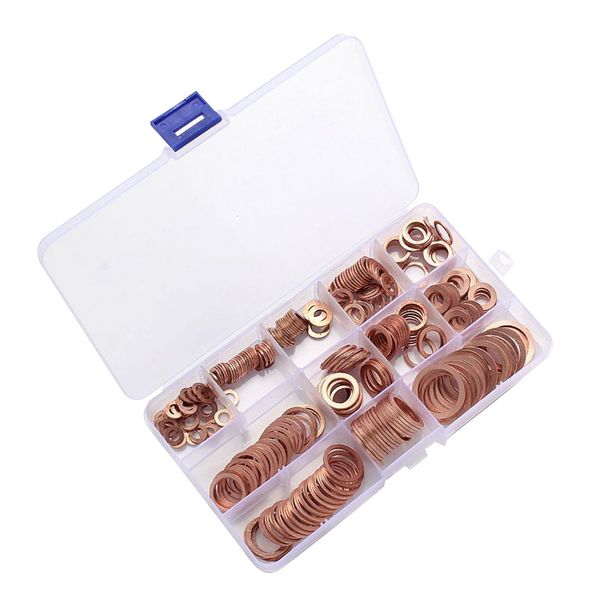 280pcs 12sizes assortment sealing with box washer set professional copper metric
280pcs 12sizes assortment sealing with box washer set professional copper metric