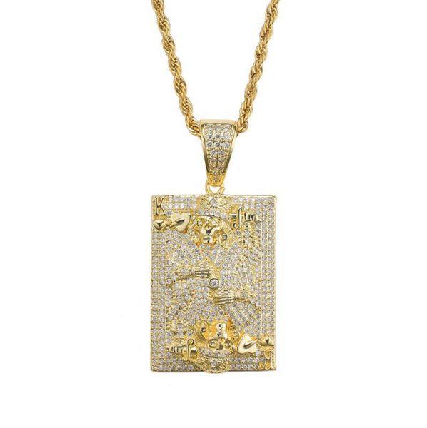 hip hop poker k diamonds pendant necklaces for men women religion christianity luxury necklace jewelry gold plated copper zircons twist chai, Silver
hip hop poker k diamonds pendant necklaces for men women religion christianity luxury necklace jewelry gold plated copper zircons twist chai, Silver