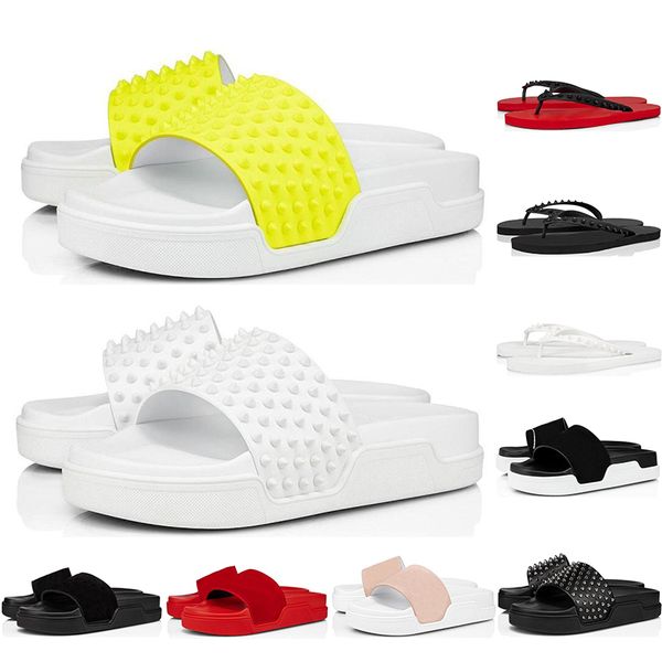 men women flip flops red bottom spikes summer slippers triple black white yellow slides house outdoor mens sandals eur 38-46
men women flip flops red bottom spikes summer slippers triple black white yellow slides house outdoor mens sandals eur 38-46