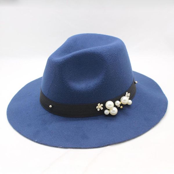 new sun hat women's wide brim felt bowler fedora hat floppy sun pearl cloche cap women's large 6 colors outdoor, Blue;gray
new sun hat women's wide brim felt bowler fedora hat floppy sun pearl cloche cap women's large 6 colors outdoor, Blue;gray