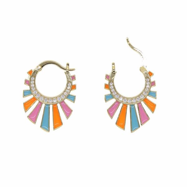 new arrived rainbow enamel women ladies wedding hoop earrings with shiny cz spike shape fashion charm party jewelry gifts, Golden;silver
new arrived rainbow enamel women ladies wedding hoop earrings with shiny cz spike shape fashion charm party jewelry gifts, Golden;silver