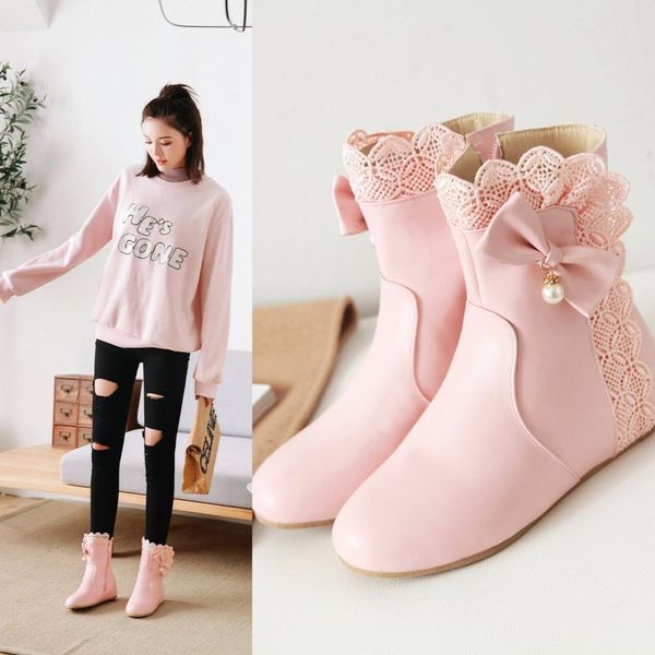 boots pxelena sweet lolita mary janes ankle girls shoes hidden low heels butterfly-knot ruffles women white pink, Black
boots pxelena sweet lolita mary janes ankle girls shoes hidden low heels butterfly-knot ruffles women white pink, Black