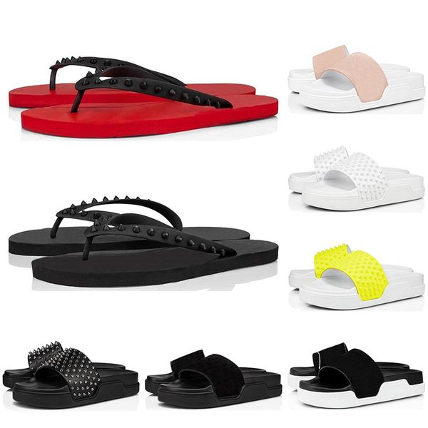 red bottom slippers men women fashion slides triple black white pink spikes mens flat flip flops beach l platform sandals
red bottom slippers men women fashion slides triple black white pink spikes mens flat flip flops beach l platform sandals