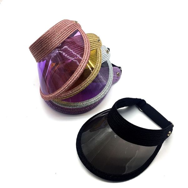2020 glitter straw cap sun visor cap hat women girls sun protect beach transparent brim metallic silver gold lurex straw visor, Blue;gray
2020 glitter straw cap sun visor cap hat women girls sun protect beach transparent brim metallic silver gold lurex straw visor, Blue;gray