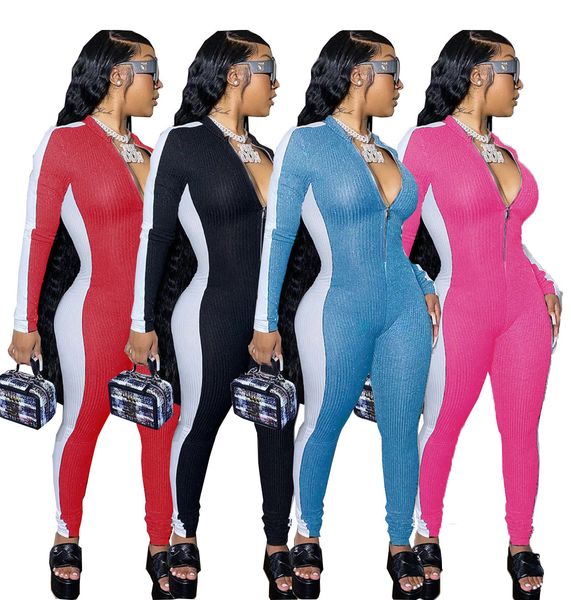 women's autumn and winter new solid color splicing tights casual long sleeve pants jumpsuits womens designers clothes sale, Black;white
women's autumn and winter new solid color splicing tights casual long sleeve pants jumpsuits womens designers clothes sale, Black;white