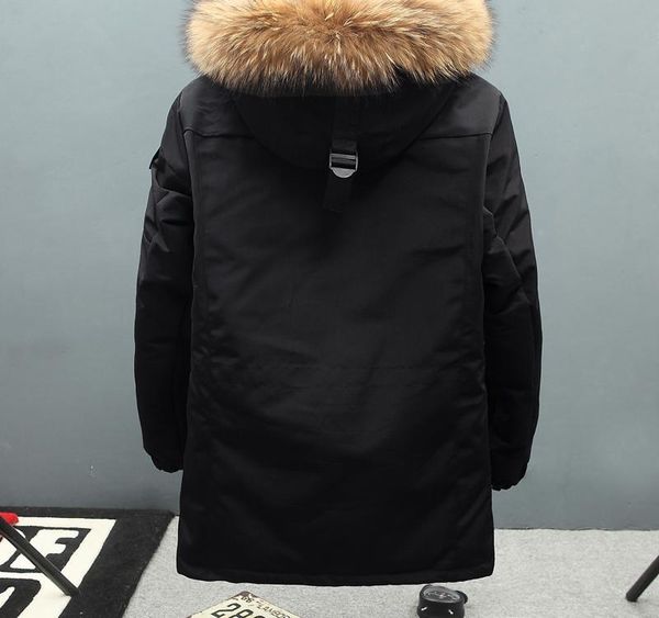 winter jacket men down parkas men white duck down coat thick warm real fur hooded windbreaker long snow003, Black
winter jacket men down parkas men white duck down coat thick warm real fur hooded windbreaker long snow003, Black