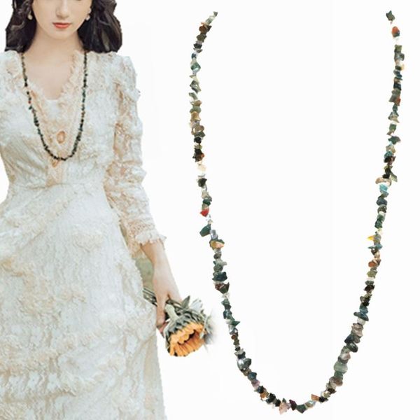 vintage 80cm long chain necklace for women natural agates stone beads strand necklaces fashion jewelry accessories b211, Silver
vintage 80cm long chain necklace for women natural agates stone beads strand necklaces fashion jewelry accessories b211, Silver