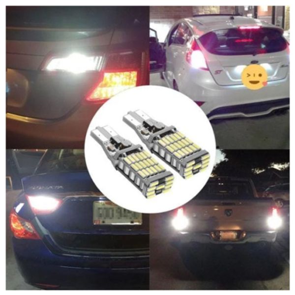 горячие 2 шт универсального декодирования авто светодиодных лампы taillight t15 45smd 6000к белого резервного тормоз заднего хода стоп освещ
горячие 2 шт универсального декодирования авто светодиодных лампы taillight t15 45smd 6000к белого резервного тормоз заднего хода стоп освещ