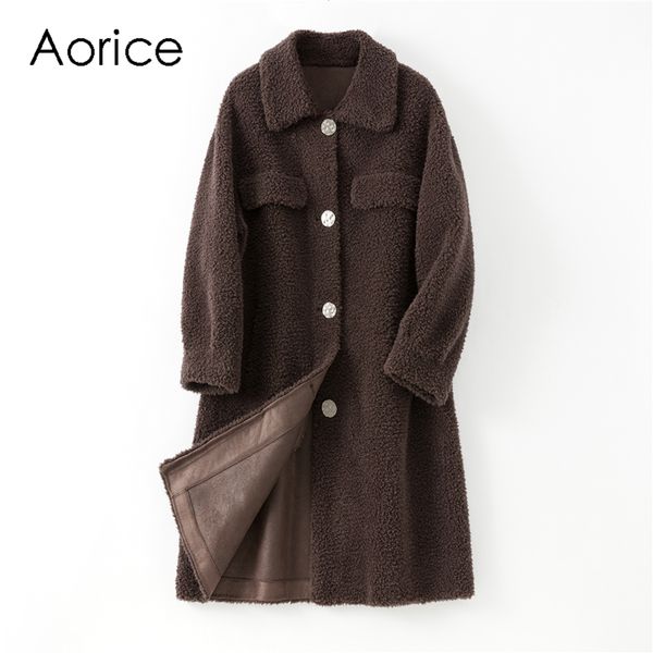 women's fur & faux aorice women long real sheep jacket coat female wool trench plus size parkas coats jackets h98917, Black
women's fur & faux aorice women long real sheep jacket coat female wool trench plus size parkas coats jackets h98917, Black