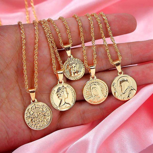 quality vintage carved coin portrait pendant necklaces for women gold color long chain necklaces bohemian jewelry party gift
quality vintage carved coin portrait pendant necklaces for women gold color long chain necklaces bohemian jewelry party gift
