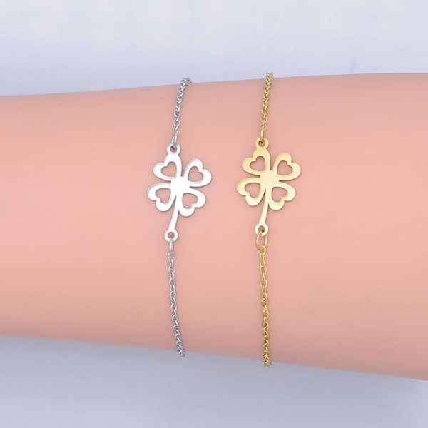 100% stainless steel dainty clover charm bracelet for women wholesale oem jewelry order accepted fashion jewelry bracelets, Black
100% stainless steel dainty clover charm bracelet for women wholesale oem jewelry order accepted fashion jewelry bracelets, Black
