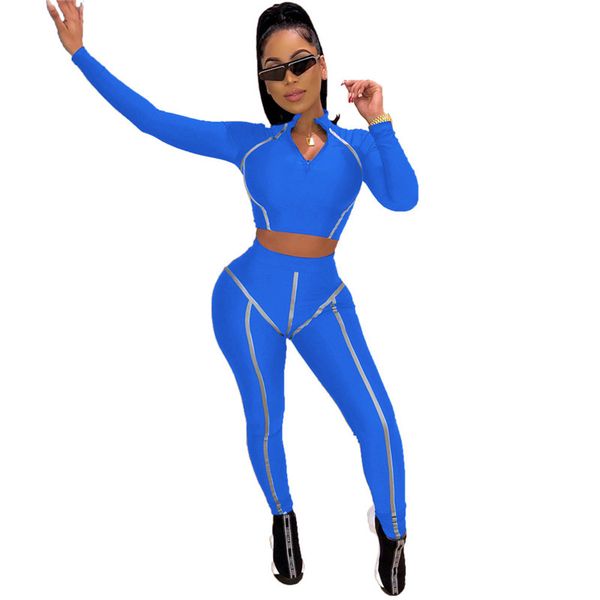 3m reflective designer womens tracksuits fashion panelled two piece set crew neck casual sports womens clothing, White
3m reflective designer womens tracksuits fashion panelled two piece set crew neck casual sports womens clothing, White