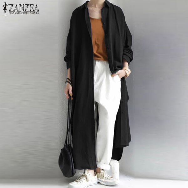 women's blouses & shirts fashion zanzea autumn lapel neck long sleeve blouse women casual buttons cardigan plus size solid tunic chemi, White
women's blouses & shirts fashion zanzea autumn lapel neck long sleeve blouse women casual buttons cardigan plus size solid tunic chemi, White