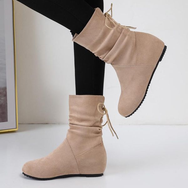 wedge short booties fashion pure color round toe lace-up platform women boots vintage lace up flat shoes mujer plus size 35-43, Black
wedge short booties fashion pure color round toe lace-up platform women boots vintage lace up flat shoes mujer plus size 35-43, Black