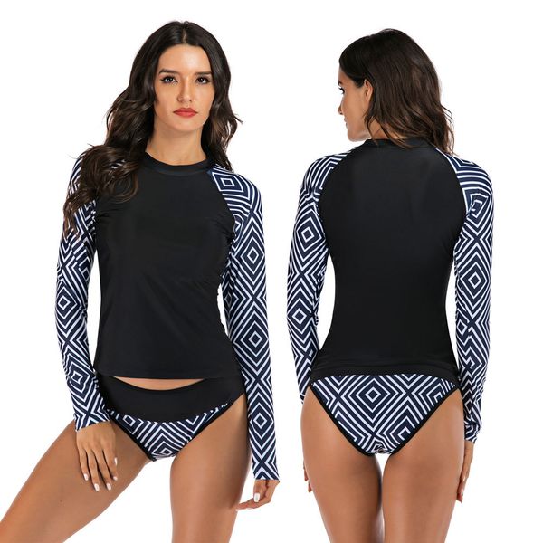 womens long sleeve rashguard shirt color block print tankini swimsuit two piece swimwear & bottoms beachwear surfing suits
womens long sleeve rashguard shirt color block print tankini swimsuit two piece swimwear & bottoms beachwear surfing suits
