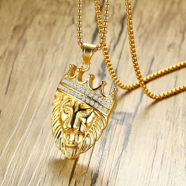 stainless steel hip hop crystal animal lion pendant necklace crown lion gold cz stone necklaces jewellery gift for men women, Silver
stainless steel hip hop crystal animal lion pendant necklace crown lion gold cz stone necklaces jewellery gift for men women, Silver