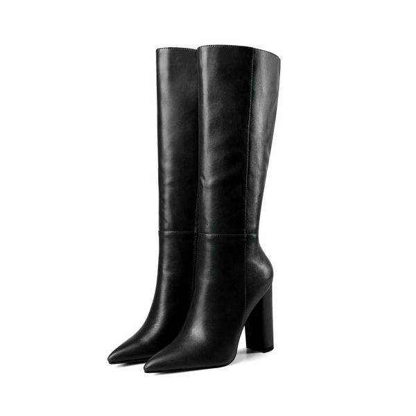 faux leather woman high heel long boots knee-high boots pointed toe knee women fashion chunky heel lazy shoes, Black
faux leather woman high heel long boots knee-high boots pointed toe knee women fashion chunky heel lazy shoes, Black