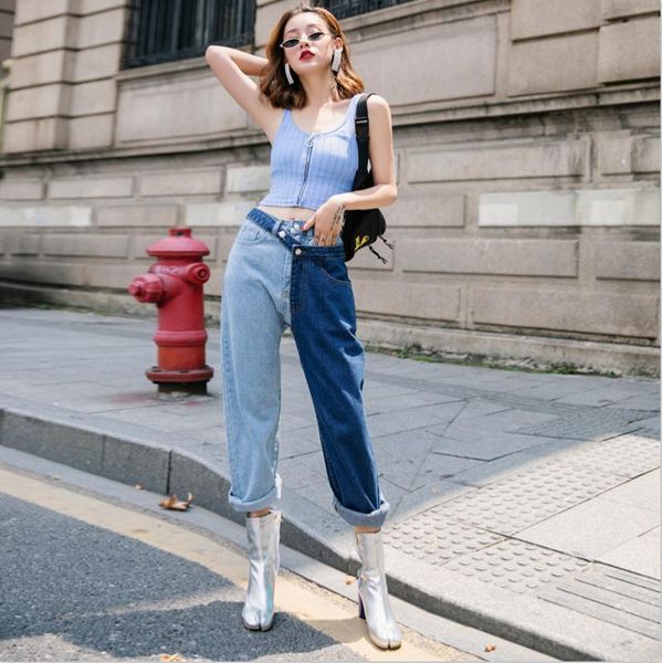 women's jeans spring and summer women fashion blue contrast color high waist streetwear loose personality split
women's jeans spring and summer women fashion blue contrast color high waist streetwear loose personality split