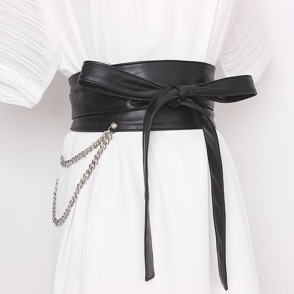 2020 bow self-tie waist belt double faced soft pu leather wide layers chain waistband ladies fashion shirt dress belt decoration, Black;brown
2020 bow self-tie waist belt double faced soft pu leather wide layers chain waistband ladies fashion shirt dress belt decoration, Black;brown