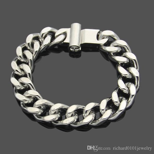 luxury jewelry hip hop thick chain men bracelet titanium steel silver four leaf flower pattern designer bracelet with coloured printing, Golden;silver 
luxury jewelry hip hop thick chain men bracelet titanium steel silver four leaf flower pattern designer bracelet with coloured printing, Golden;silver
