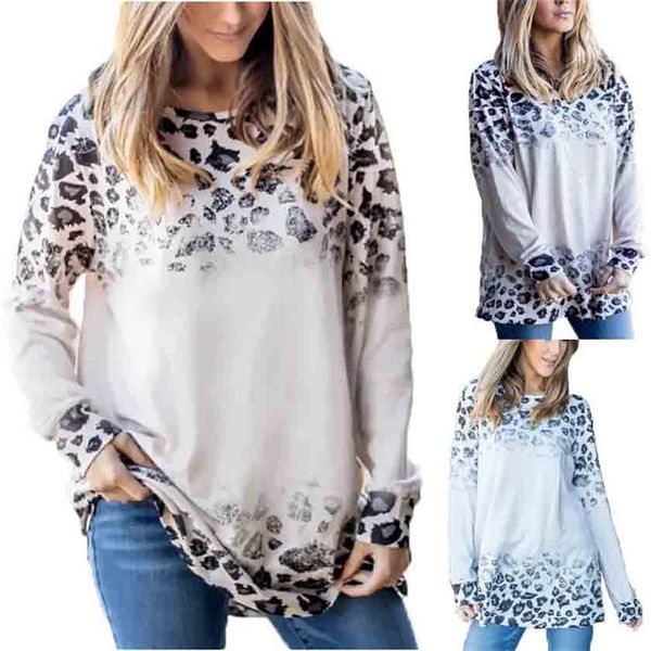 womens tshirt loose long sleeve leopard panelled designer casual crew neck womens clothing spring autumn tees, White
womens tshirt loose long sleeve leopard panelled designer casual crew neck womens clothing spring autumn tees, White