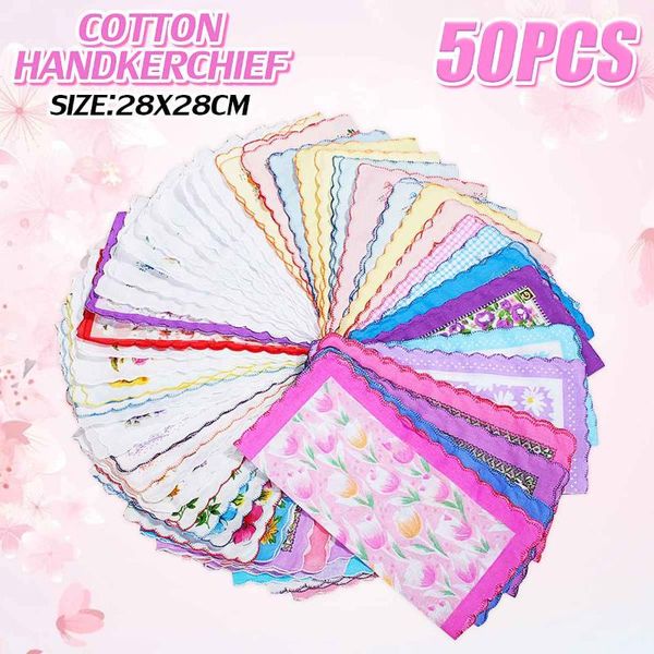50pcs new floral handkerchiefs various cotton vintage flower hankies lady women style gift 28x28cm, Black;gray
50pcs new floral handkerchiefs various cotton vintage flower hankies lady women style gift 28x28cm, Black;gray