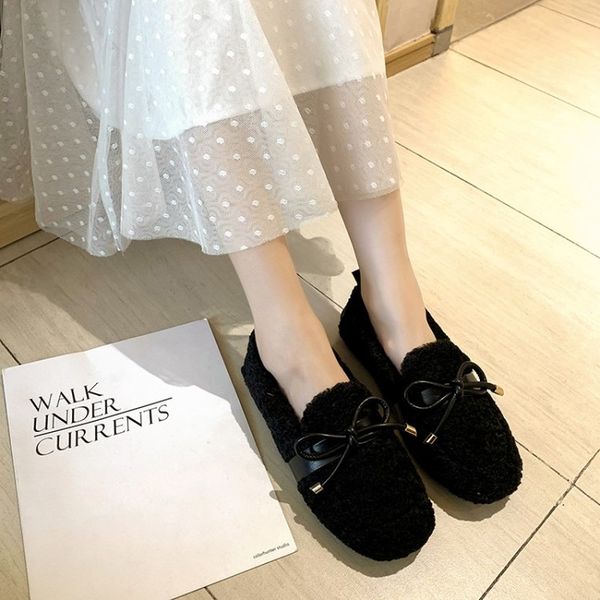 woman winter keep warm flat shoes furry fashion casual shoes soft bottom comfortable bow decoration women's loafers y18-05, Black
woman winter keep warm flat shoes furry fashion casual shoes soft bottom comfortable bow decoration women's loafers y18-05, Black
