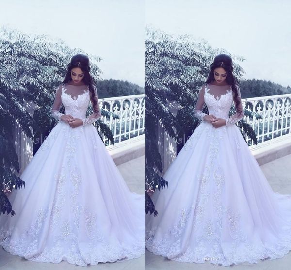 noble wedding dresses 2021 sheer neck long sleeveless with lace applique wedding gowns back zipper court train bridal dresses cu, White
noble wedding dresses 2021 sheer neck long sleeveless with lace applique wedding gowns back zipper court train bridal dresses cu, White