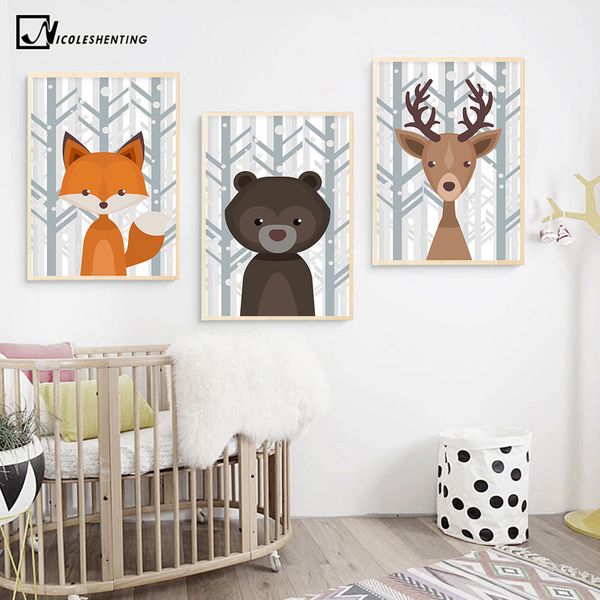nordic deer fox bear forest canvas poster minimalist painting jungle animal wall art print kids cartoon pictures room decor
nordic deer fox bear forest canvas poster minimalist painting jungle animal wall art print kids cartoon pictures room decor