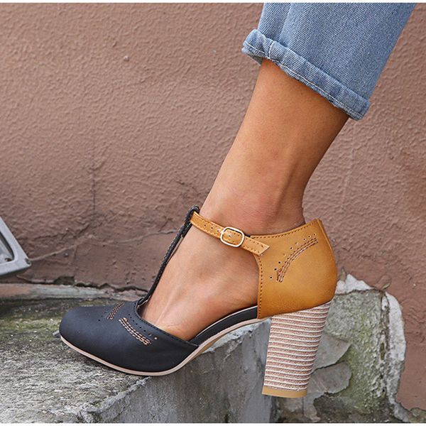 dropshipping women summer square heels shoes ladies leather sewing ankle buckle strap fashion shoes woman casual female pumps, Black
dropshipping women summer square heels shoes ladies leather sewing ankle buckle strap fashion shoes woman casual female pumps, Black