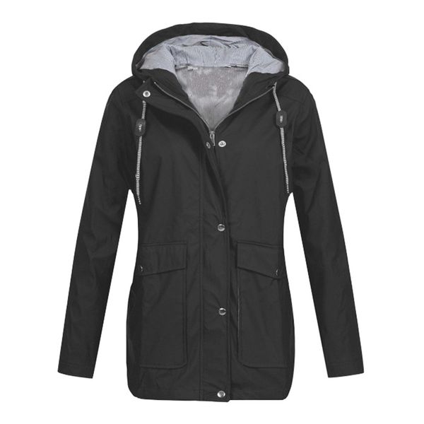 fashion women hooded jacket waterproof solid long sleeve zip trench coat rain outerwear, Blue;black
fashion women hooded jacket waterproof solid long sleeve zip trench coat rain outerwear, Blue;black