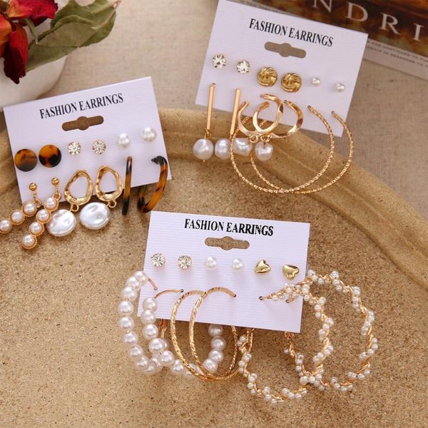 en vintage fashion round pearl earrings set bohemian geometry gold brincos women's earrings stud jewelry, Golden;silver
en vintage fashion round pearl earrings set bohemian geometry gold brincos women's earrings stud jewelry, Golden;silver