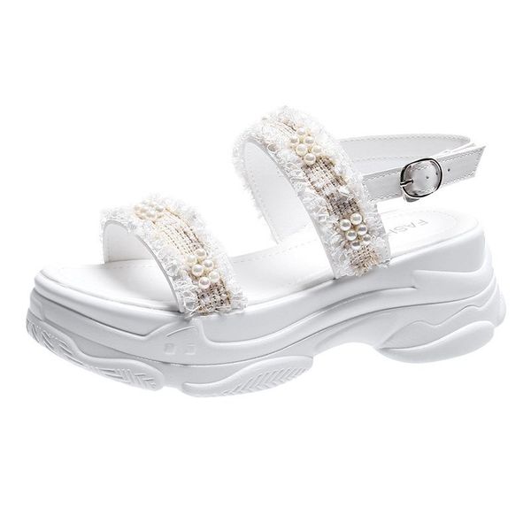 sandals 2021 summer high heeled female women thick bottom shoes pearl wedge with open toe platform women's, Black
sandals 2021 summer high heeled female women thick bottom shoes pearl wedge with open toe platform women's, Black