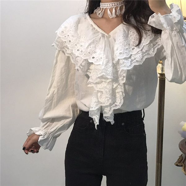 women's blouses & shirts stylish spring solid all-match female sweet lantern sleeves casual simple fresh sweat, White
women's blouses & shirts stylish spring solid all-match female sweet lantern sleeves casual simple fresh sweat, White