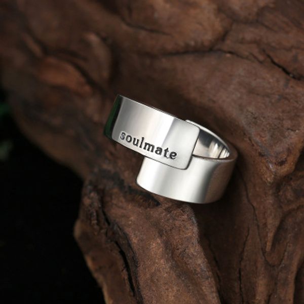 925 sterling silver jewelry women glossy letter soulmate statement opening ring
925 sterling silver jewelry women glossy letter soulmate statement opening ring