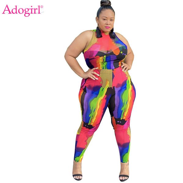 women's tracksuits adogirl painted print plus size women two piece set xl-5xl mock neck sleeveless shirt pencil pants suit night club o, Gray
women's tracksuits adogirl painted print plus size women two piece set xl-5xl mock neck sleeveless shirt pencil pants suit night club o, Gray