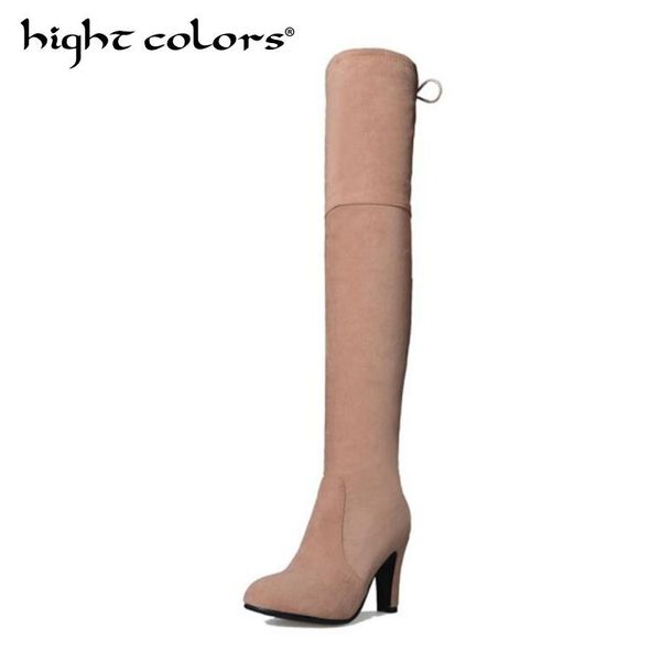 2020 new long boots women flock leather thigh high boots high heels lace up autumn winter over knee, Black
2020 new long boots women flock leather thigh high boots high heels lace up autumn winter over knee, Black