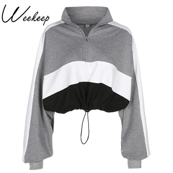 weekeep cropped turtleneck sweatshirt for women patchwork long-sleeved pullovers hoodies gray adjustable knitted crop top, Black
weekeep cropped turtleneck sweatshirt for women patchwork long-sleeved pullovers hoodies gray adjustable knitted crop top, Black