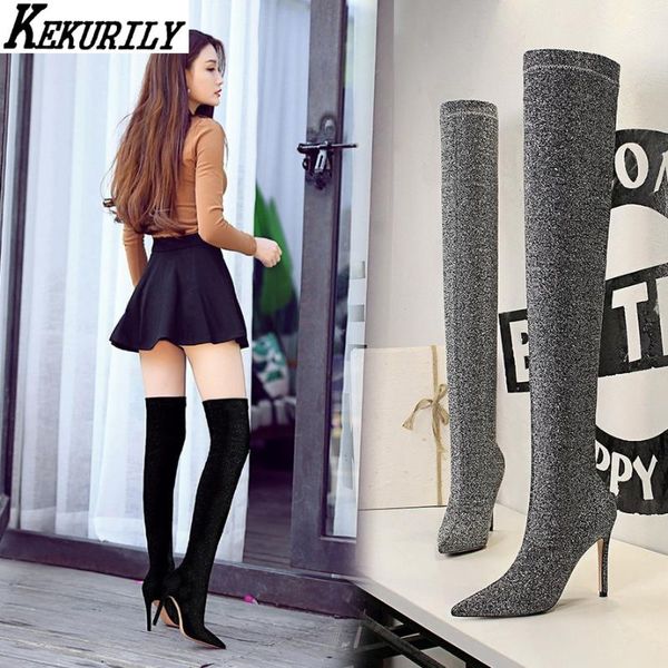 over the knee boots for woman sequin cloth high heels shoes pointed toe socks boot winter thigh high boots zapatos de mujer, Black
over the knee boots for woman sequin cloth high heels shoes pointed toe socks boot winter thigh high boots zapatos de mujer, Black