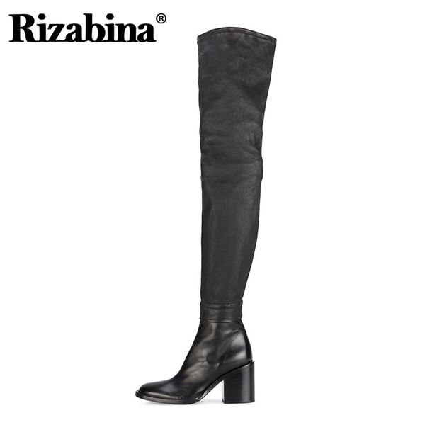boots rizabina genuine leather loots with square high heels zipper over the knee autmun women shoes size 31-45, Black
boots rizabina genuine leather loots with square high heels zipper over the knee autmun women shoes size 31-45, Black