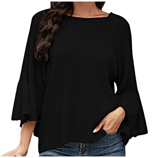 ostrich fashion loose sweater women's solid flared sleeve pullovers casual soft clothing lady elegant sweaters, White;black
ostrich fashion loose sweater women's solid flared sleeve pullovers casual soft clothing lady elegant sweaters, White;black