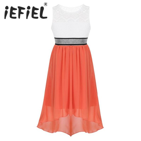6-14 years kids girls sleeveless floral lace bodice shiny waist high-low hem chiffon dress for birthday wedding party holiday, Red;yellow
6-14 years kids girls sleeveless floral lace bodice shiny waist high-low hem chiffon dress for birthday wedding party holiday, Red;yellow