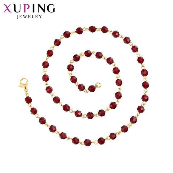 xuping fashion pure gold color plated new arrival red bead necklace jewelry for women christmas gifts s193-45509, Silver
xuping fashion pure gold color plated new arrival red bead necklace jewelry for women christmas gifts s193-45509, Silver