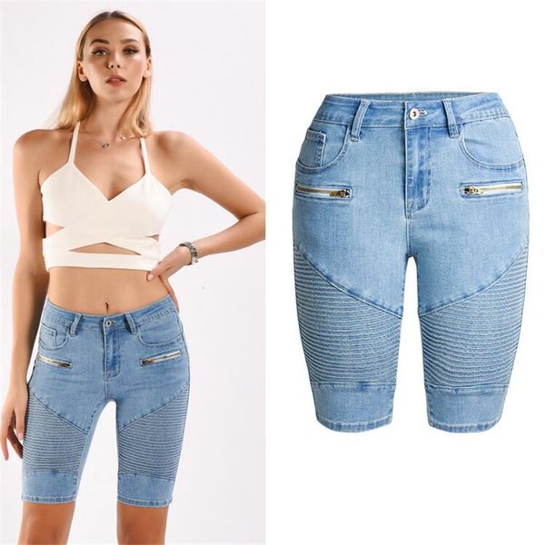 s-4xl summer fashion women's shorts cotton denim short pants locomotive stretch zipper jeans denim casual skinny stretch jeans, Blue
s-4xl summer fashion women's shorts cotton denim short pants locomotive stretch zipper jeans denim casual skinny stretch jeans, Blue