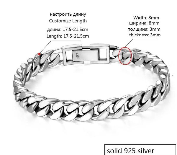 zabra real 925 sterling silver bracelet mans 8mm width link rock fashion chain bracelets for man jewelry gift88, Golden;silver
zabra real 925 sterling silver bracelet mans 8mm width link rock fashion chain bracelets for man jewelry gift88, Golden;silver