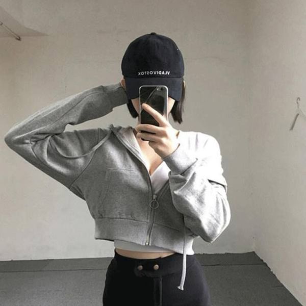 running jackets women autumn short solid color hooded jacket zip up sports yoga fitness cool outdoor workout hoodie, Black;red
running jackets women autumn short solid color hooded jacket zip up sports yoga fitness cool outdoor workout hoodie, Black;red