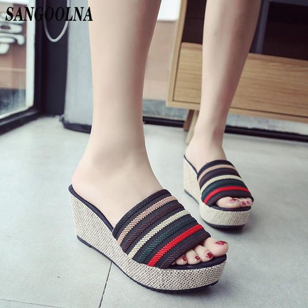 women high heel platform peep toe shoes sandals zapatos de mujer casual wedge summer slip on sandalias mujer 2020, Black
women high heel platform peep toe shoes sandals zapatos de mujer casual wedge summer slip on sandalias mujer 2020, Black
