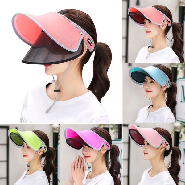 wide brim hats women transparent sun visor hat adjustable uv protection cap cover flexible summer sun-proof double-layer, Blue;gray
wide brim hats women transparent sun visor hat adjustable uv protection cap cover flexible summer sun-proof double-layer, Blue;gray
